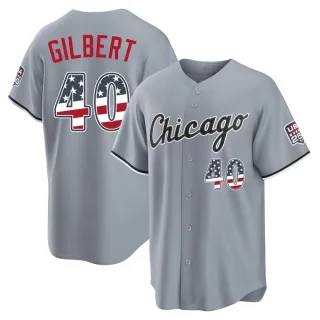 Limited Men's Tyler Gilbert Chicago White Sox USA 250 Fourth Of July Road Stadium Jersey - Gray