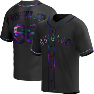 Replica Youth Luis Robert Chicago White Sox Alternate Jersey - Black Holographic